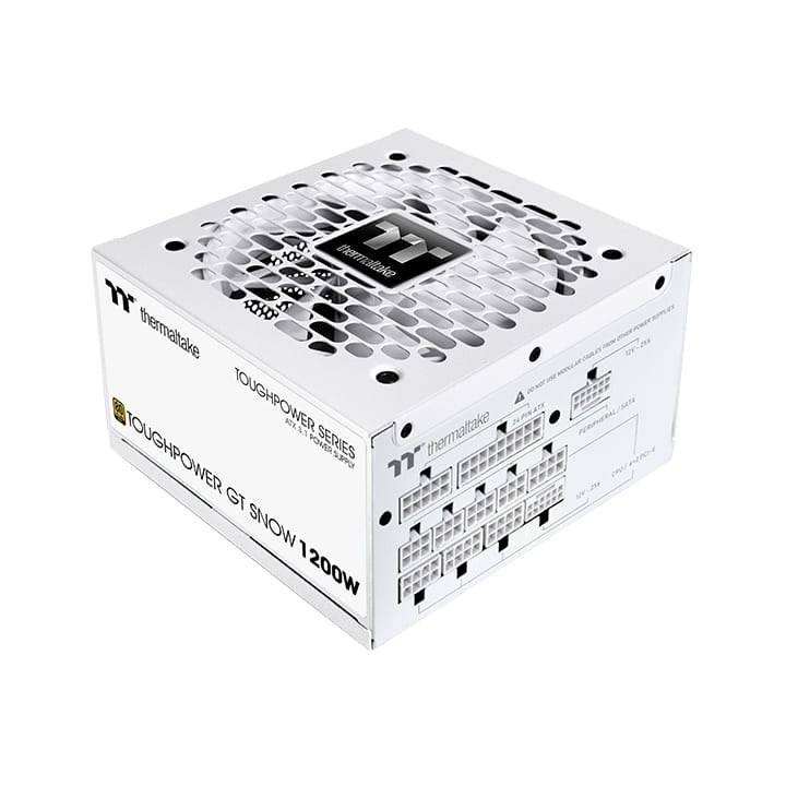 toughpower_gt_1200w_snow_img01 Alimentation THERMALTAKE - Toughpower GT 1200W Blanc Fully Modular 80 Plus Gold ATX 3.1 – Image 1
